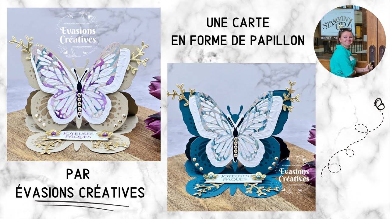 [ Tuto-Vidéo ] Carte/Marque Place en forme de papillon par Évasions Créatives