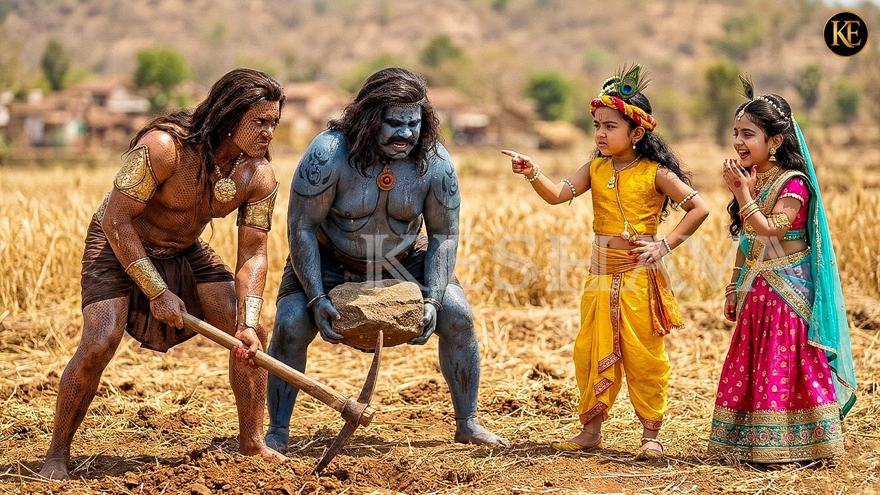 जब बाल कान्हा और राधा ने मिलकर राक्षसों से खेत में काम करवाया || Yashomati Maiyaa Ke Nandlala