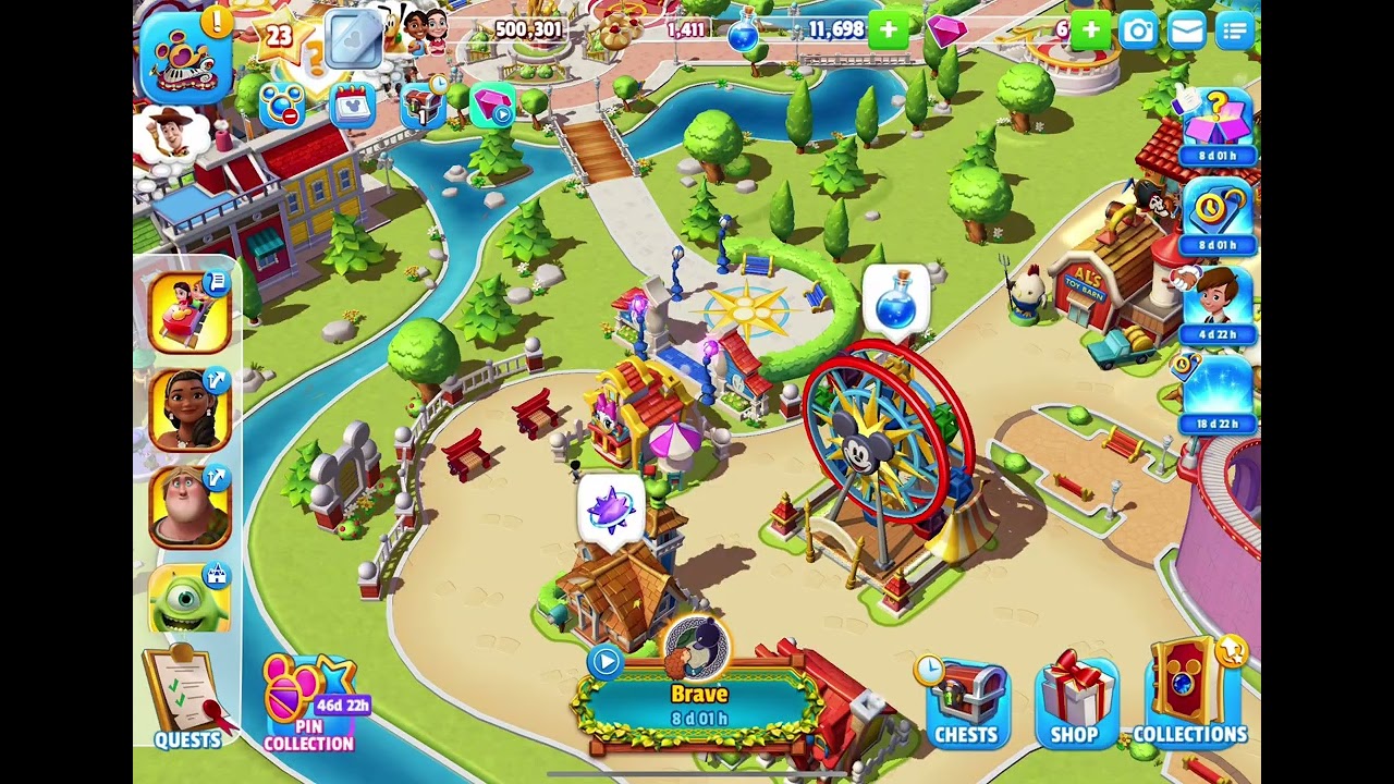 Casual playing Disney Magic Kingdoms￼