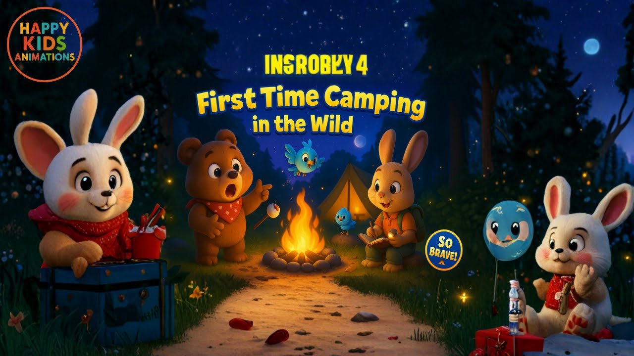 🏕️🌌 First Time Camping in the Wild – Milo & Ollie’s Night Under the Stars! 🐻🐰🔥