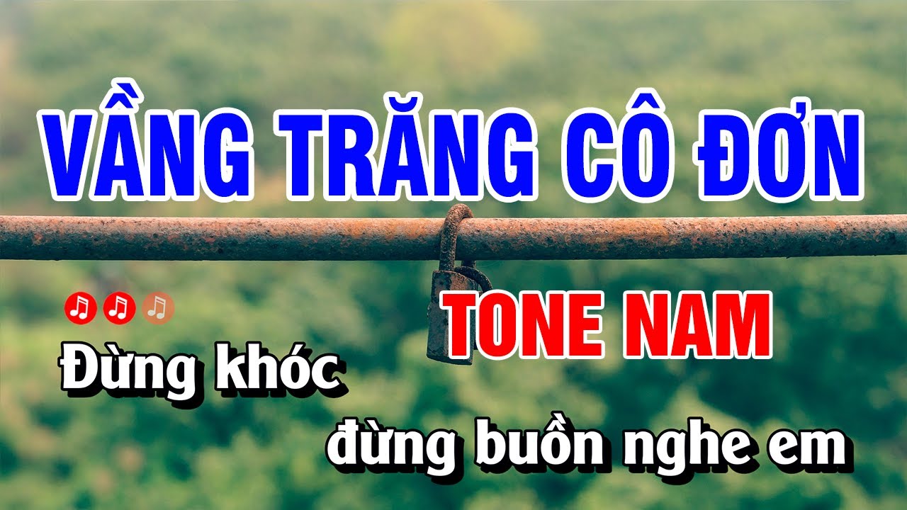 Karaoke Vầng Trăng Cô Đơn Tone Nam Beat Hay | Hoàng Luân