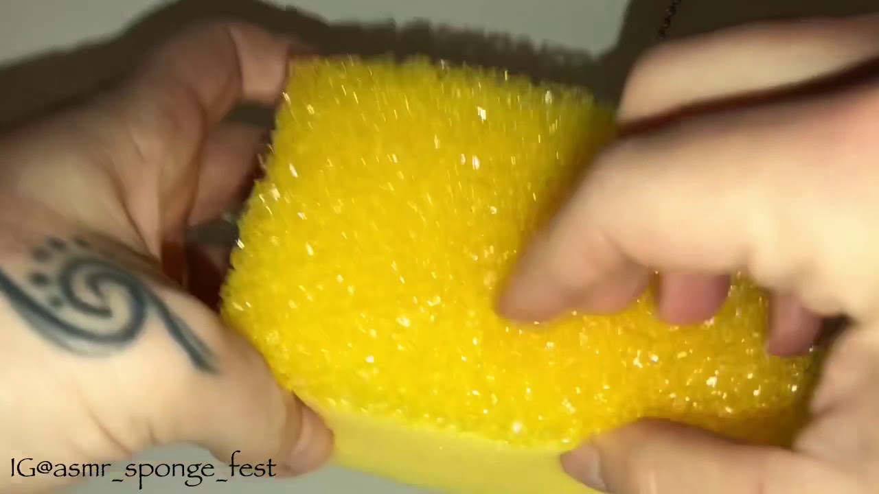 ASMR Scratching hard side of Dry sponges