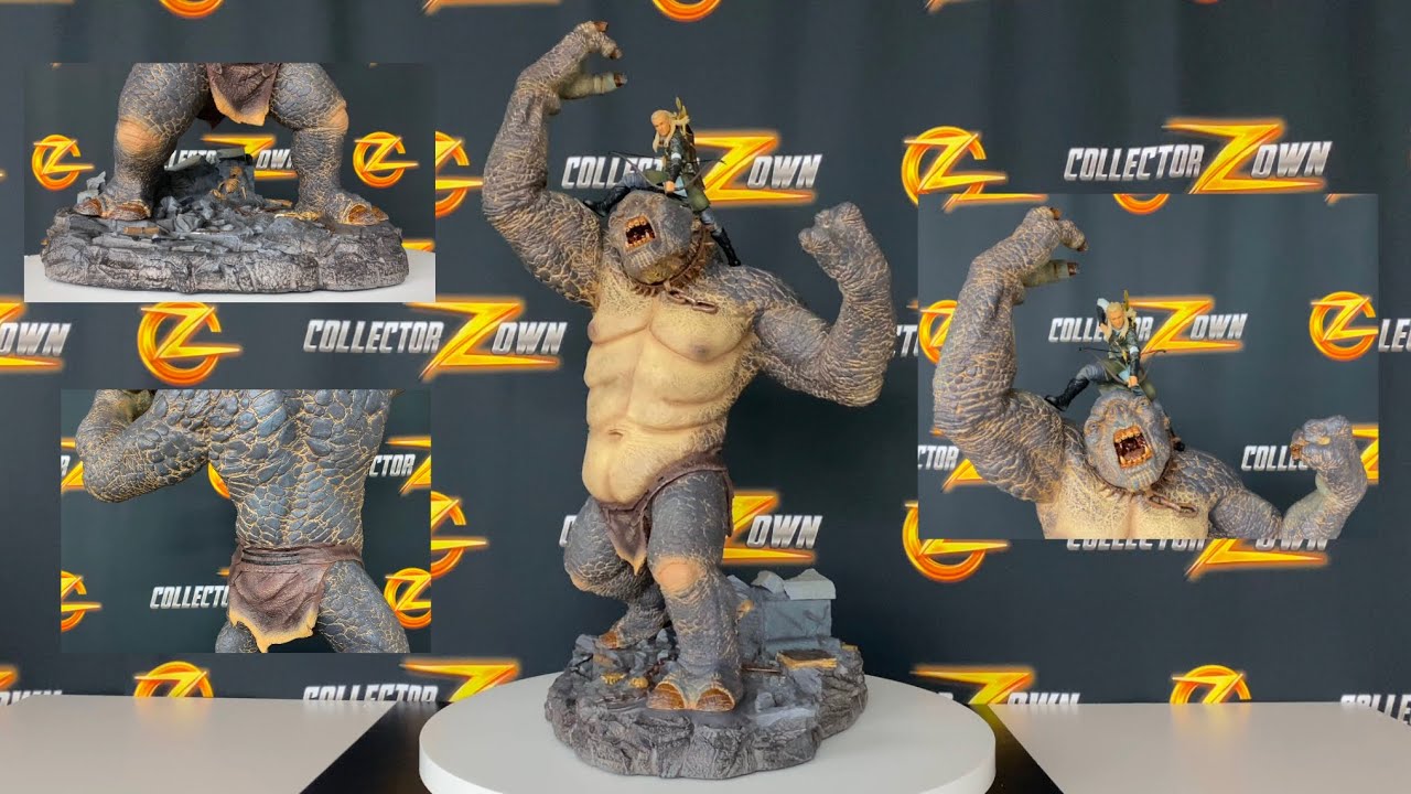 Lord of the Rings Cave Troll and Legolas 1:10 Deluxe Art Scale Statue by Iron Studios