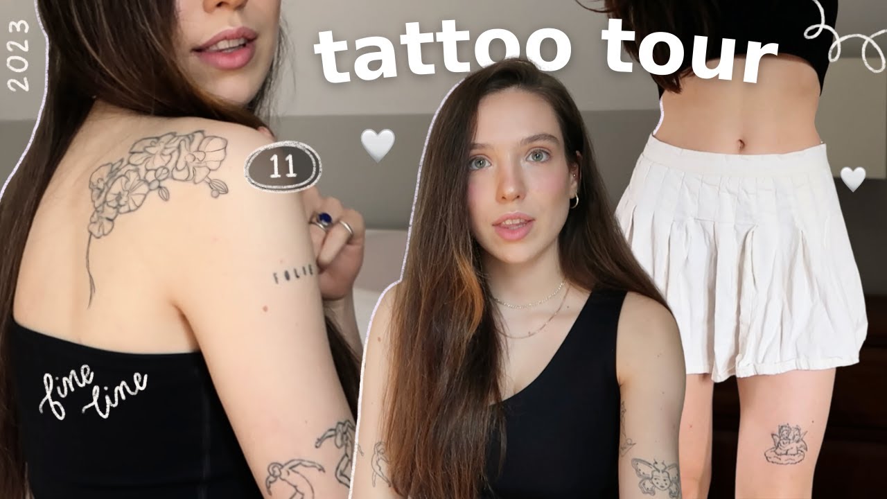 tattoo tour ✨🍓&nbsp;| fine line, minimal aesthetic