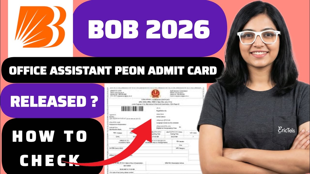 bob office assistant peon admit card | bob office assistant peon hall ticket 2026