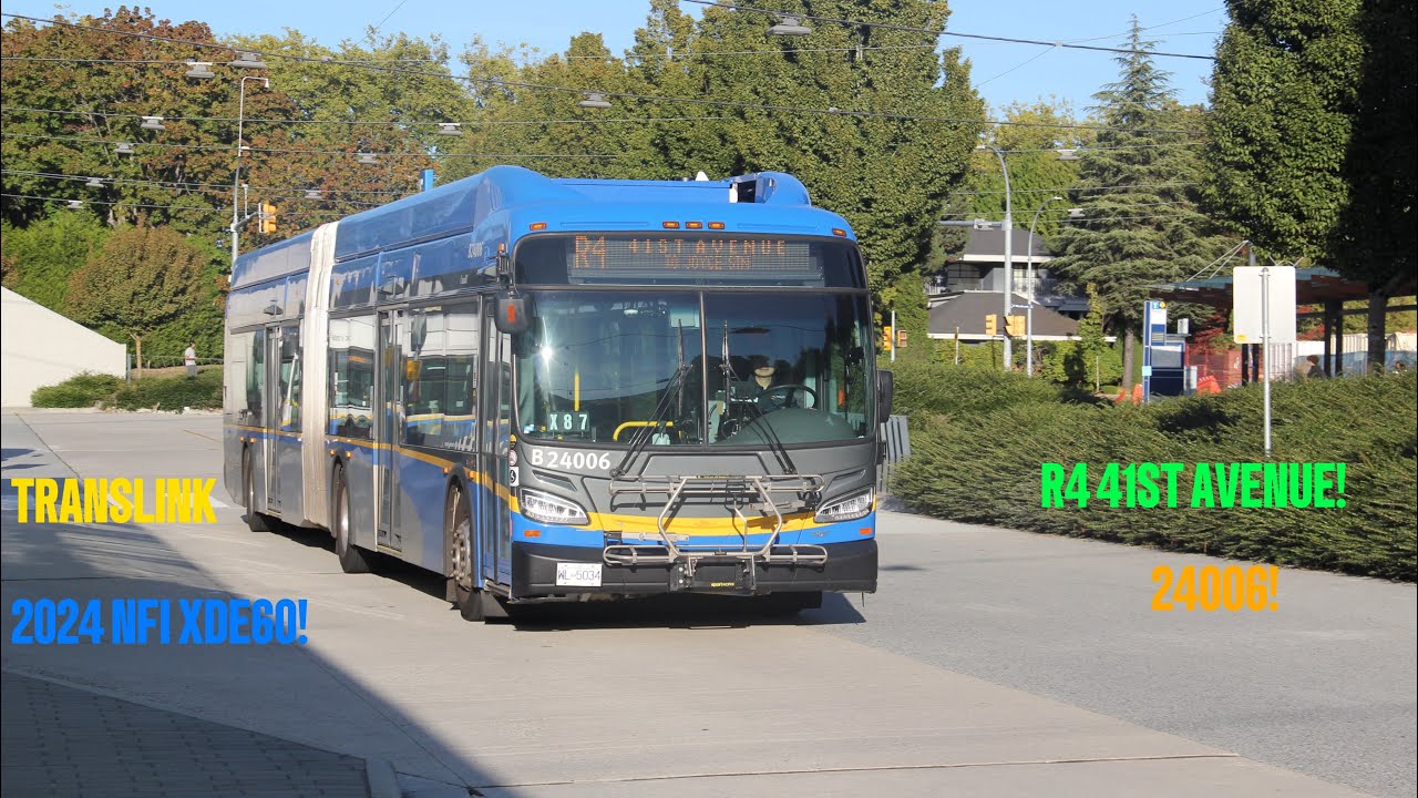 TransLink 2024 NFI XDE60 ride | 24006 on R4 41st Avenue RapidBus 