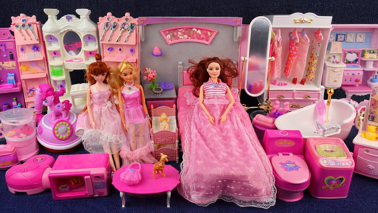 20 Minutes Satisfying with Unboxing Barbie Princess Pink Kitchen,Rock Bed Play Set Review Toys｜ASMR