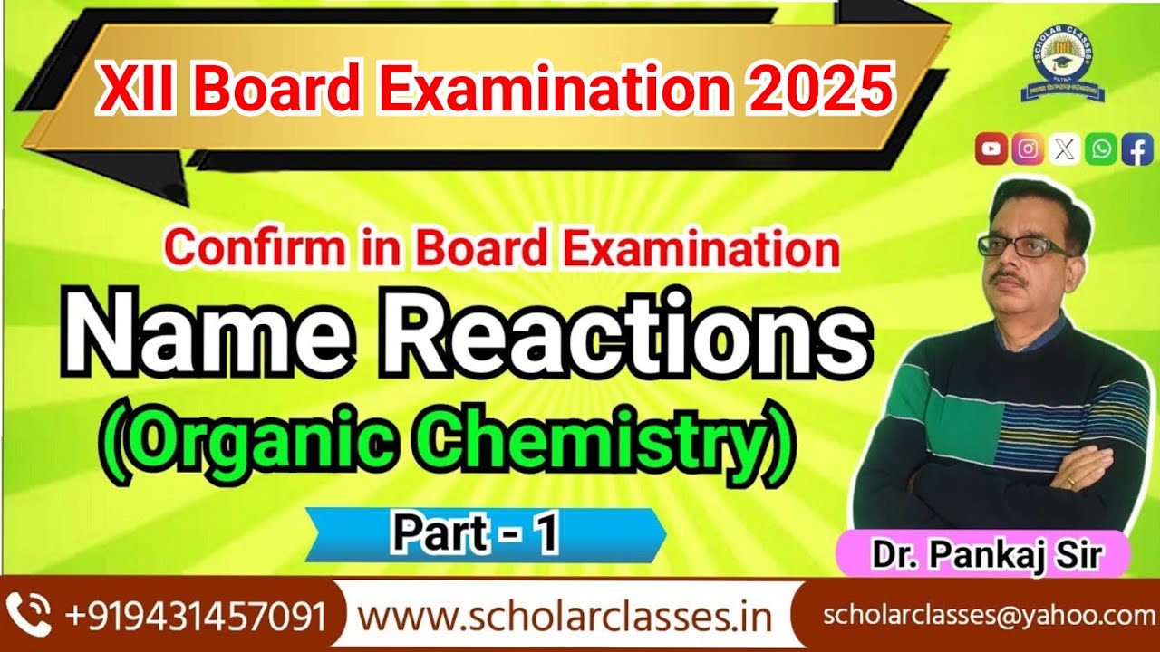 Name Reactions at One Shot ll Organic Chemistry XII - 2025