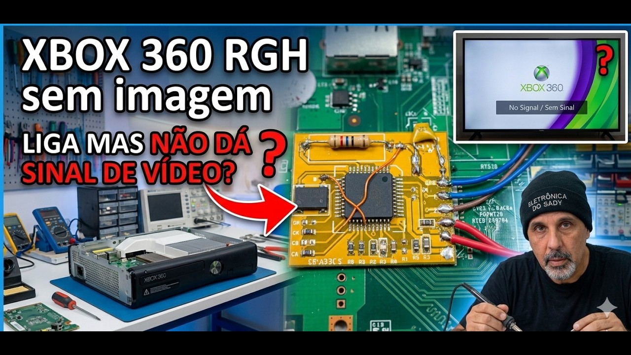 Xbox 360 RGH liga mas não dá sinal de vídeo sem imagem - Resolvido