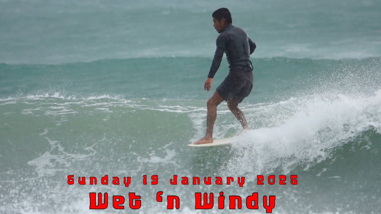 Wet and Windy - not good for longboarding.