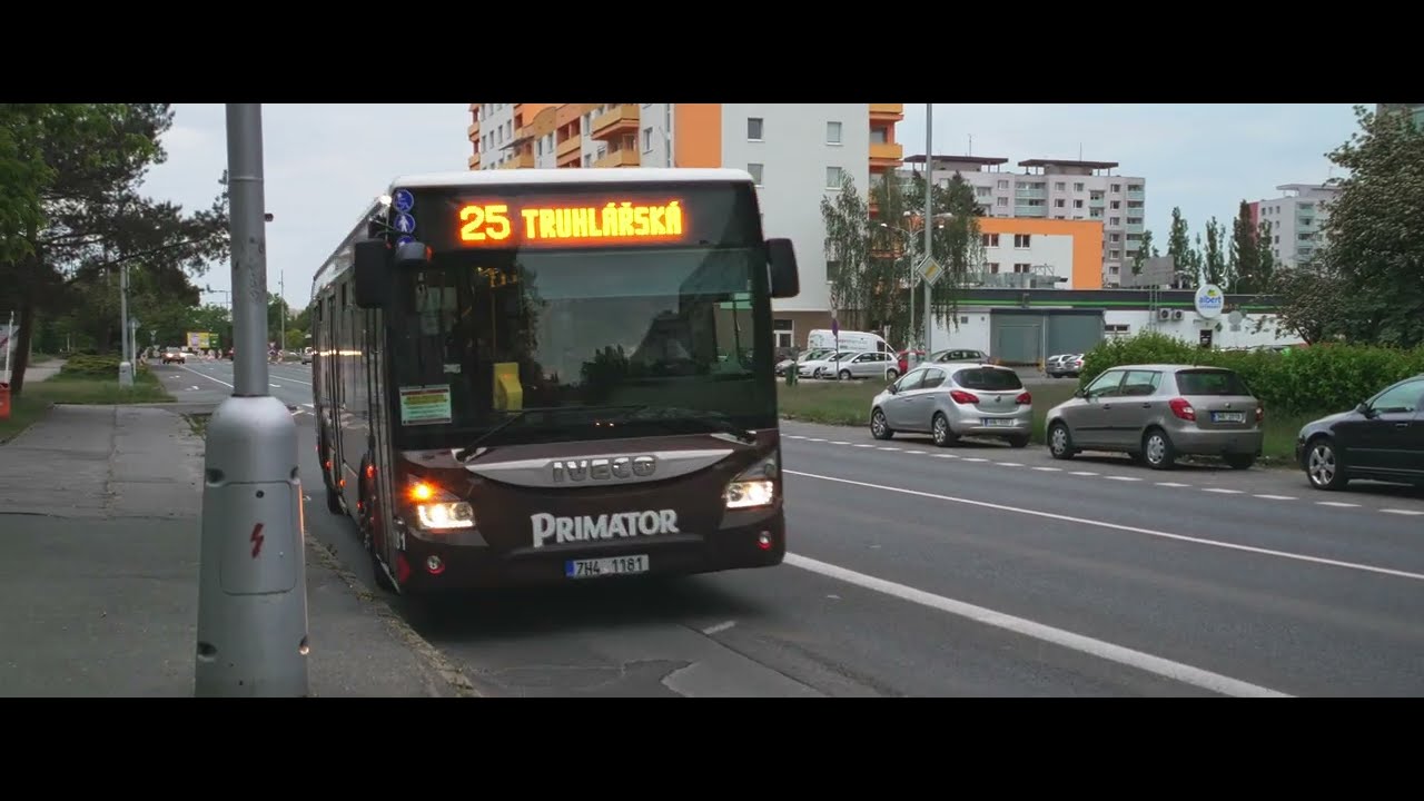 Czech Republic, Hradec Králové, bus 25 ride from Masarykova to Tesla