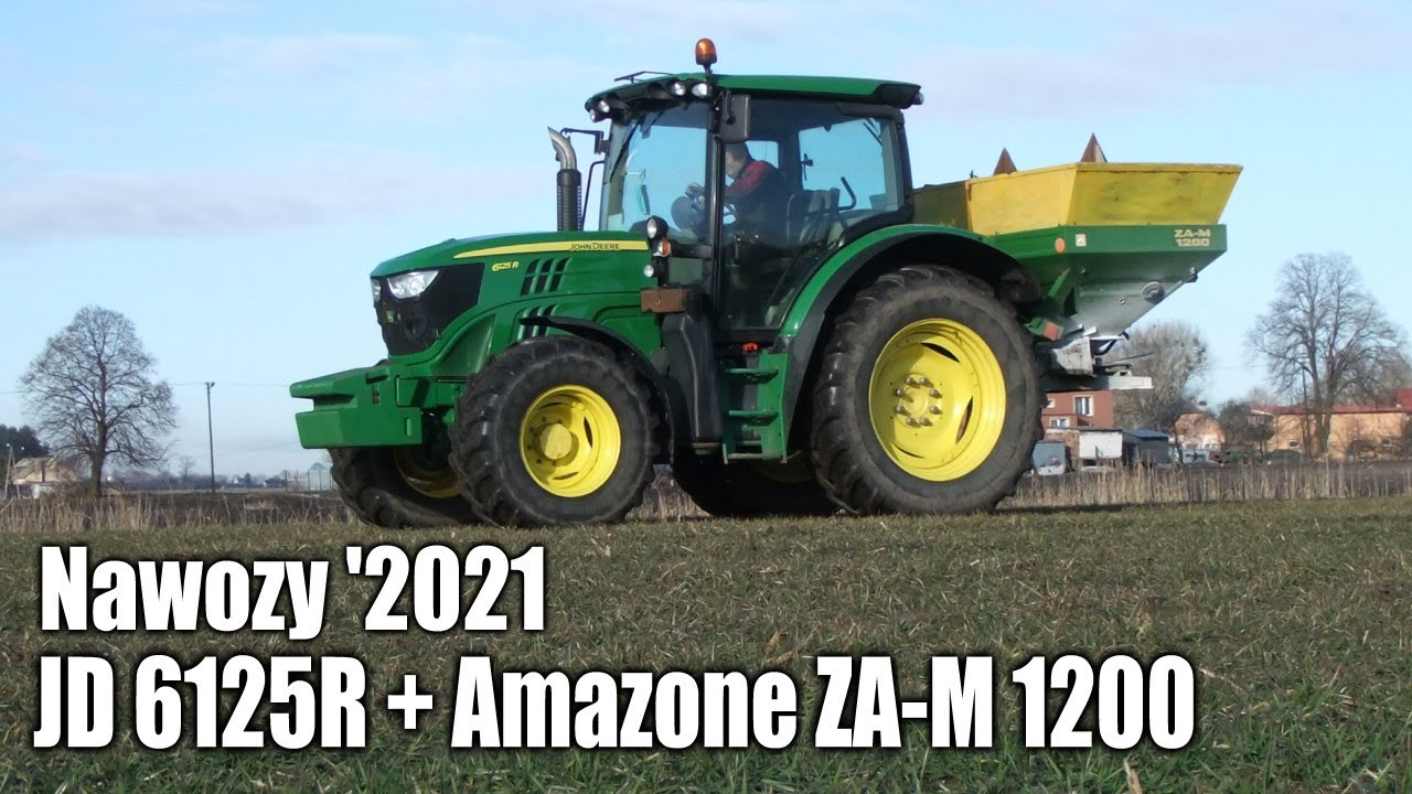 Nawozy 2021 - John Deere 6125R + Amazone ZA-M 1200