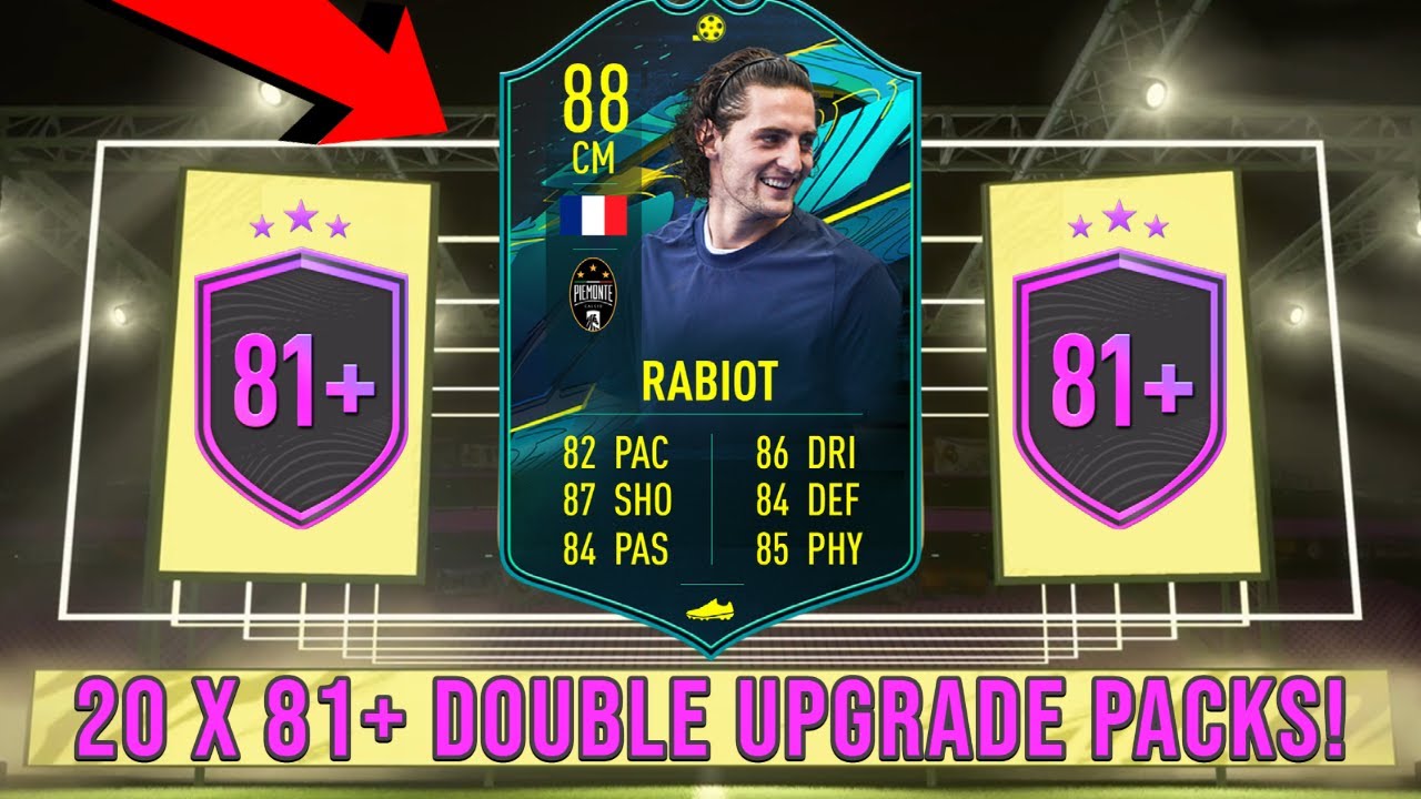 20 x 81+ DOUBLE UPGRADE PACKS!! ALL WE WANT IS FODDER FOR RABIOT! FIFA 21 ULTIMATE TEAM!!