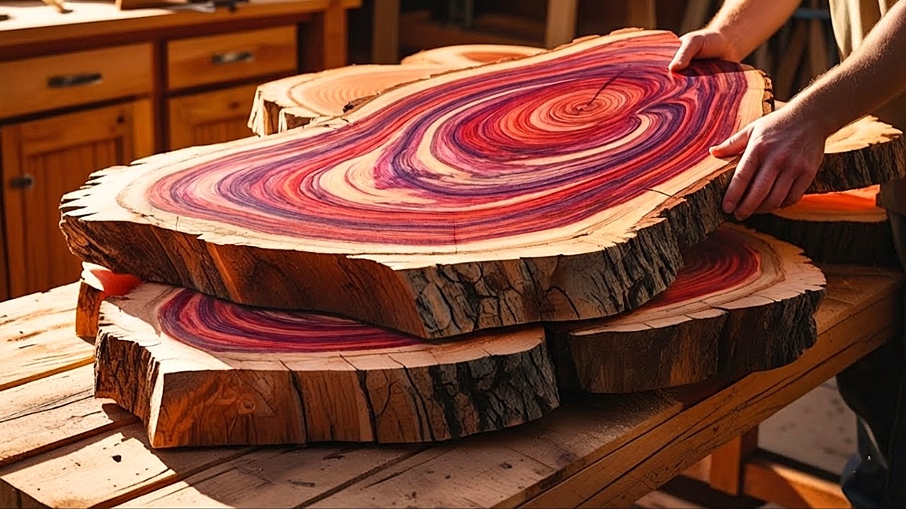 Turning Tree Logs Into a Luxury Epoxy Table Worth Thousands -  Most Satisfying Woodworking Ever!