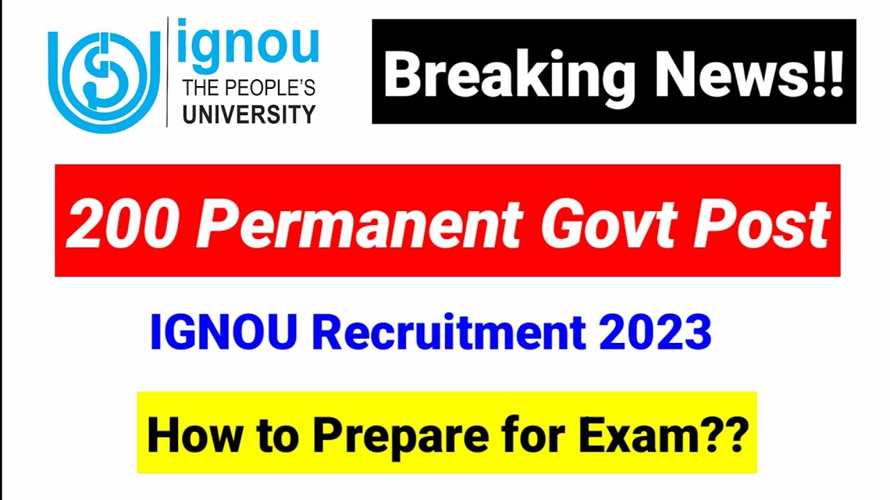 Breaking News!! IGNOU में 200 पदों पर भर्ती | IGNOU Junior Assistant Recruitment 2023 | Vacancy 2023
