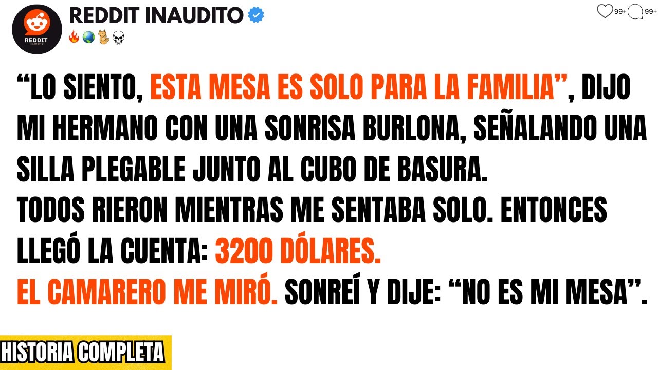 “Lo siento, esta mesa es solo para la familia”, dijo mi hermano con una sonrisa… y todo cambió
