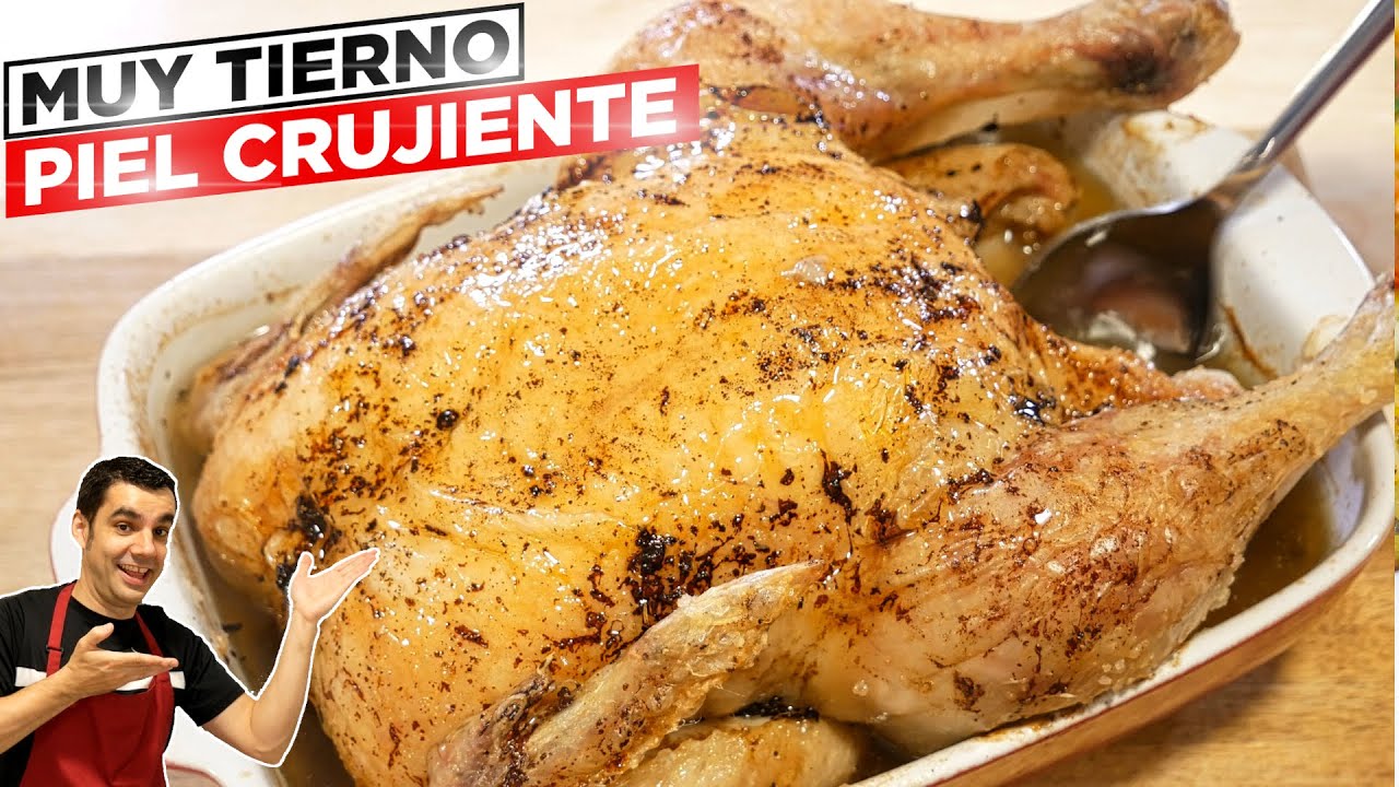 POLLO ASADO al HORNO CRUJIENTE por afuera y TIERNO por dentro 😍🍗😋 receta muy fácil e INFALIBLE