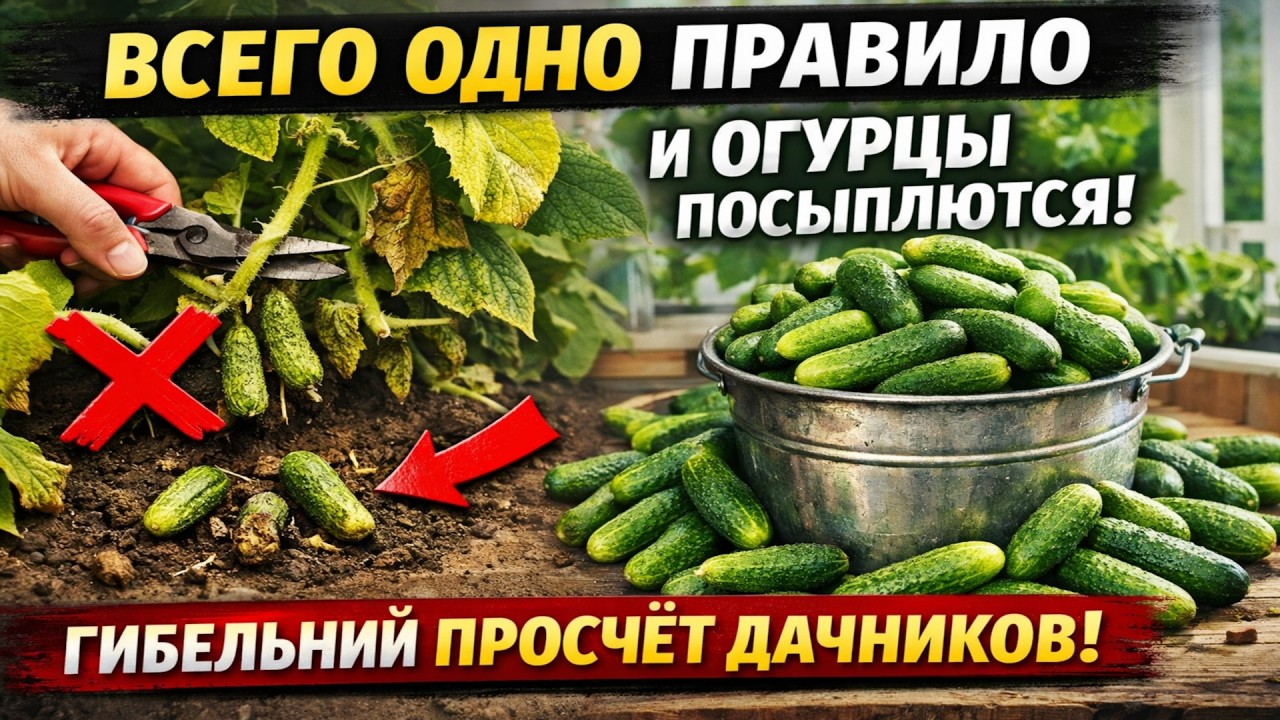 ВСЕГО ОДНО ПРАВИЛО и огурцы ЗАВАЛЯТ урожаем! 99% дачников губят урожай ЭТОЙ ошибкой.