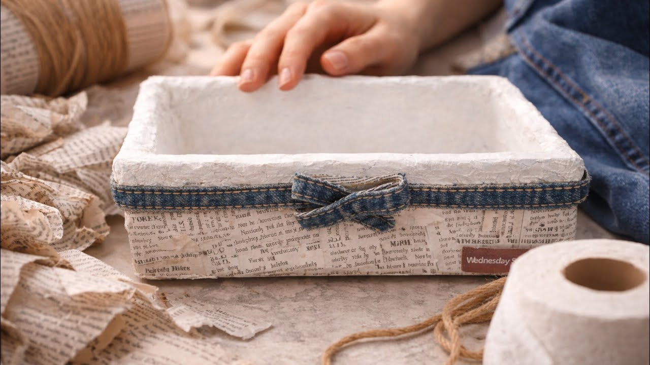 You Won’t Believe This Organizer Started from Empty Paper Packs and Tissue Papier Mâché