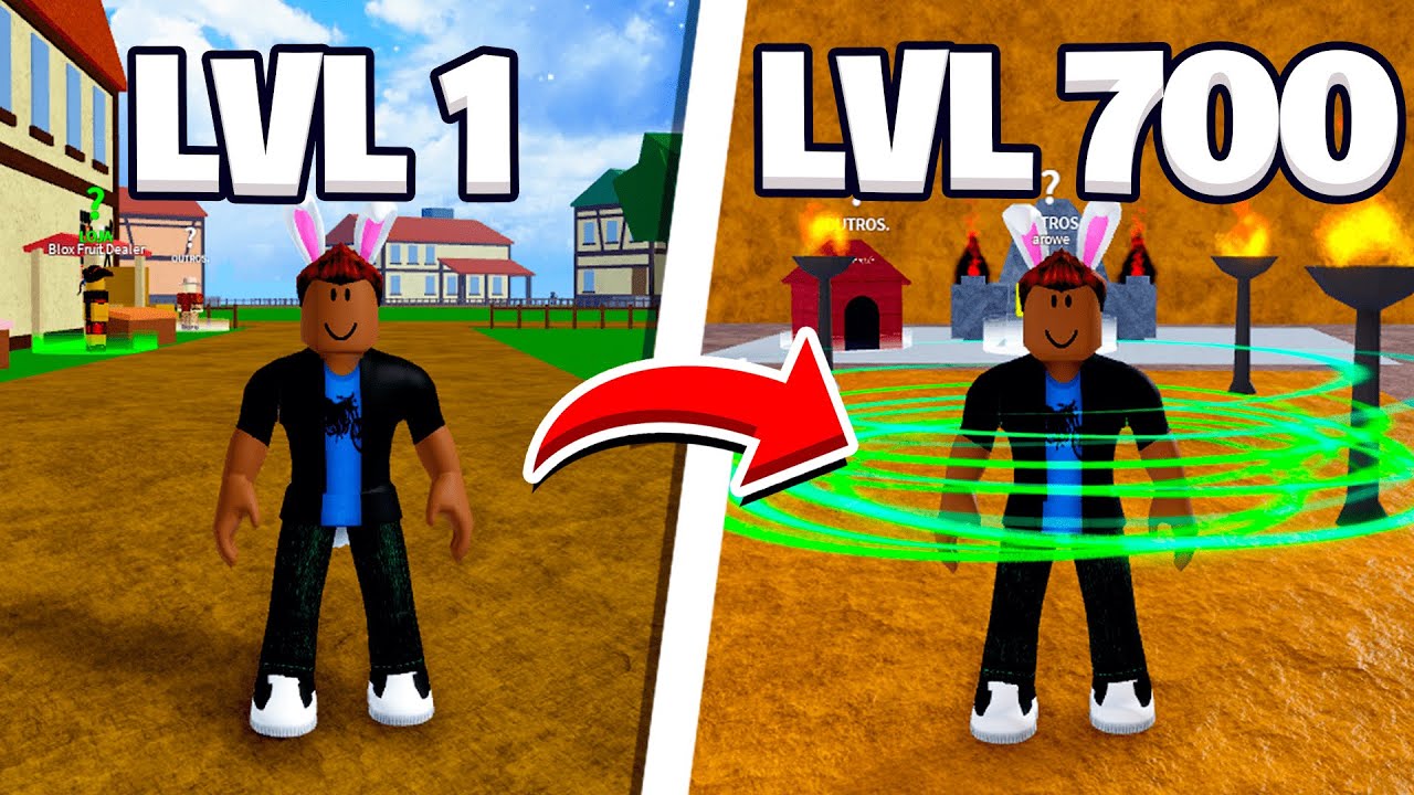 UPEI DO LEVEL 1 ao 700 no BLOX FRUITS! O FILME