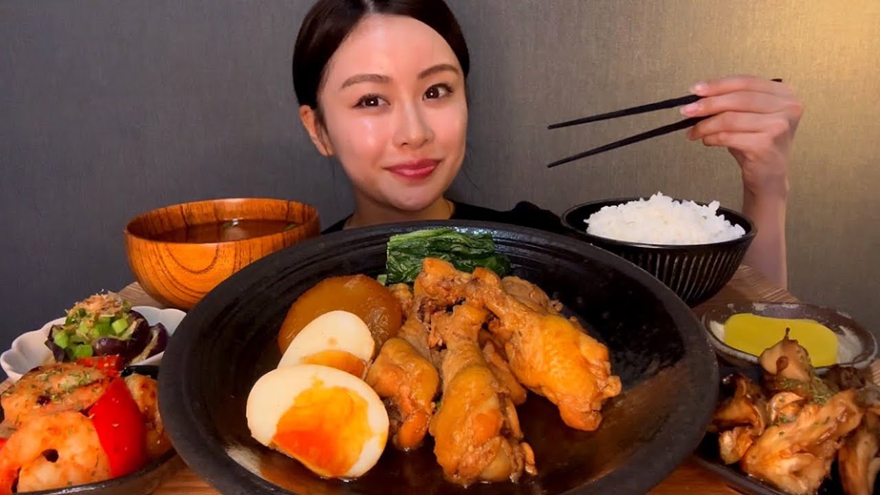 【ASMR】手羽煮定食 [EatingSounds モッパン 咀嚼音 먹방]