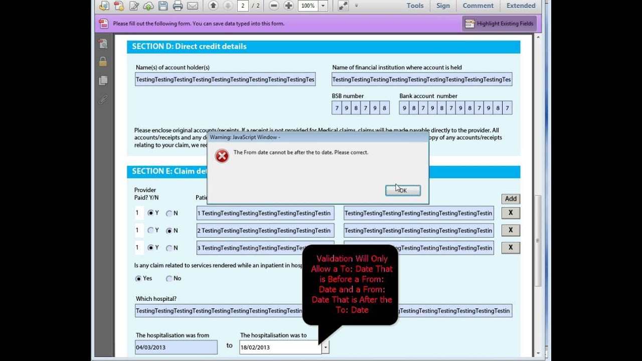 Advanced Electronic Forms Homepage Interactive PDF Form Demo Video