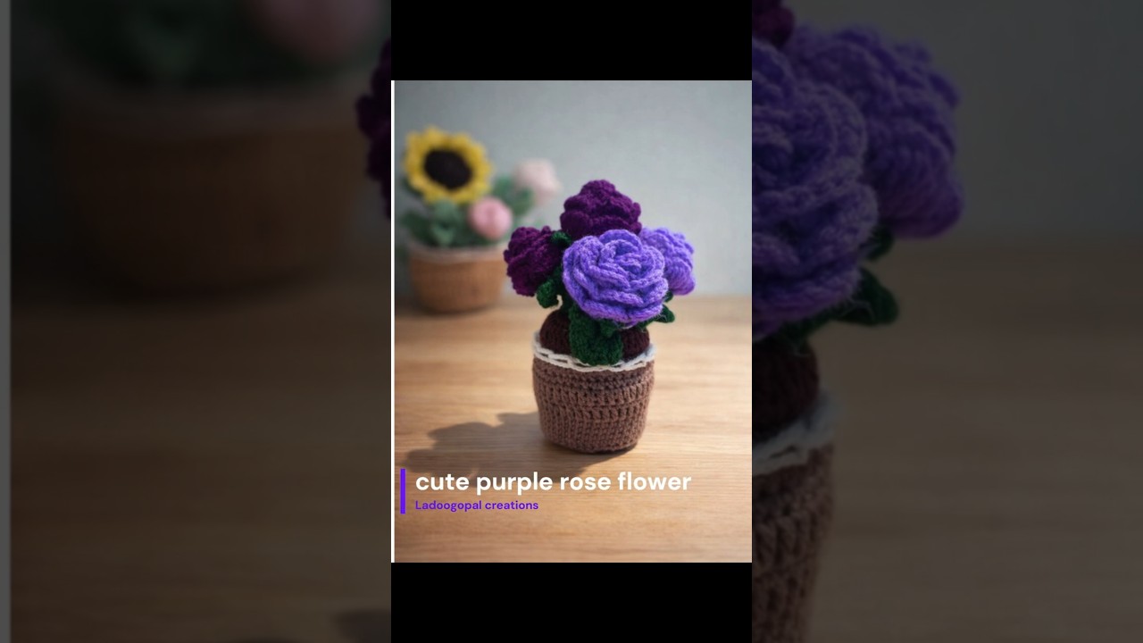 How to make purple rose with 4 ply cotton yarn 🌹💐✨|handmade crochet products