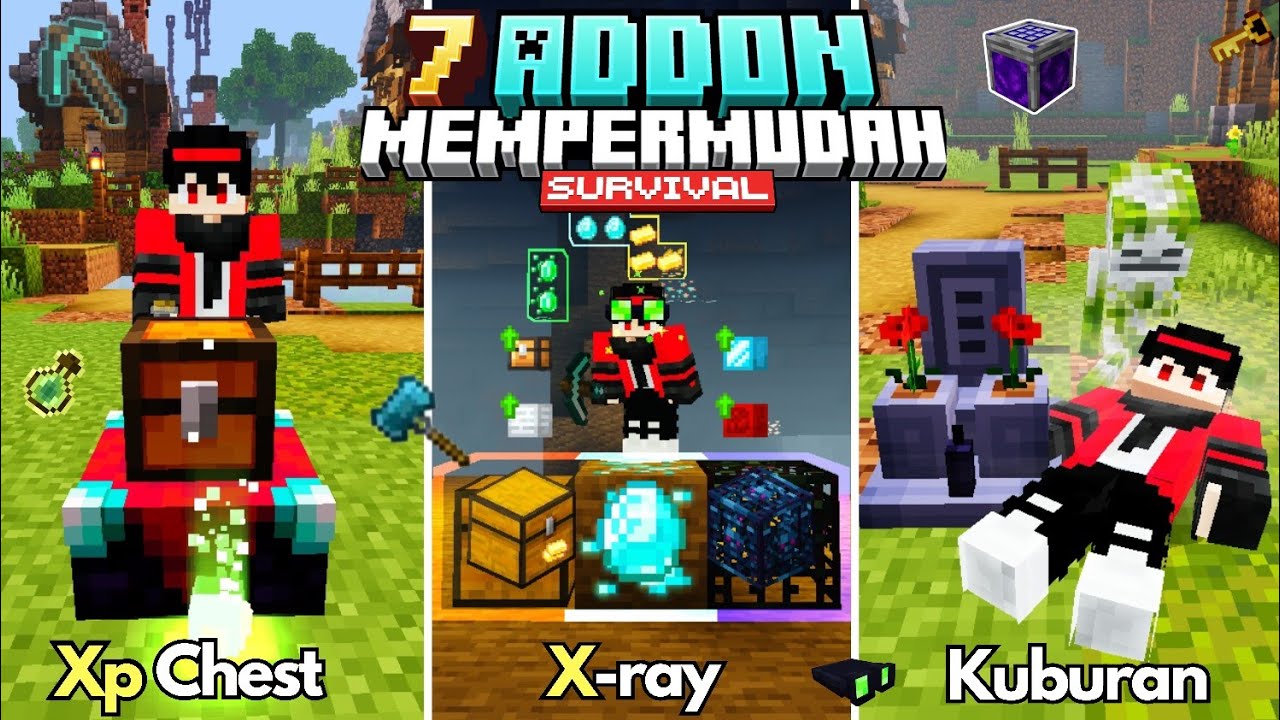 7 Addon Mempermudah Survival MCPE 1.21+ Yang Sangat Berguna