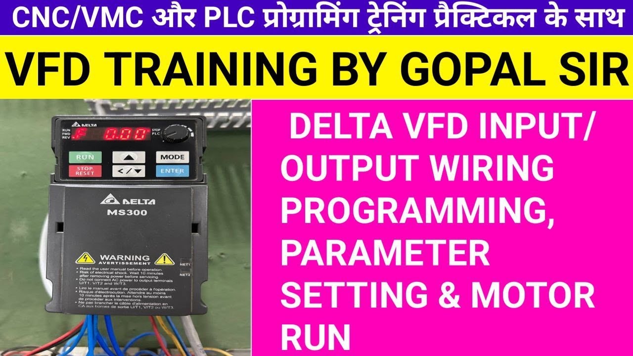 PLC PROGRAMMING-  DELTA VFD INPUT/OUTPUT WIRING PROGRAMMING,PARAMETER SETTING & MOTOR RUN p#240 #plc