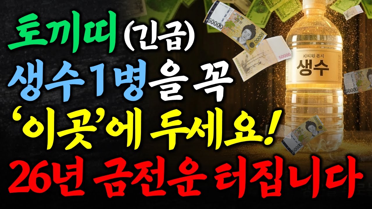 토끼띠는 생수 1병을 '이곳'에 두면 재물운과 금전운, 돈복이 쏟아지면서 돈이 몰려듭니다 | 토끼띠운세 | 풍수인테리어 | 26년 신년 운세