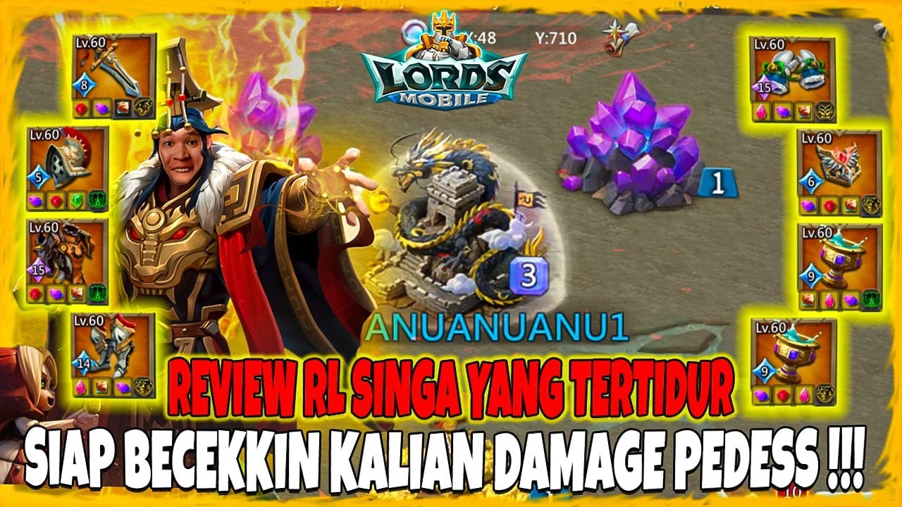 REVIEW RL SINGA YANG TERTIDUR YANG SIAP BECEKKIN KALIAN !!! SADIS BOYY !!! - Lords Mobile Indonesia