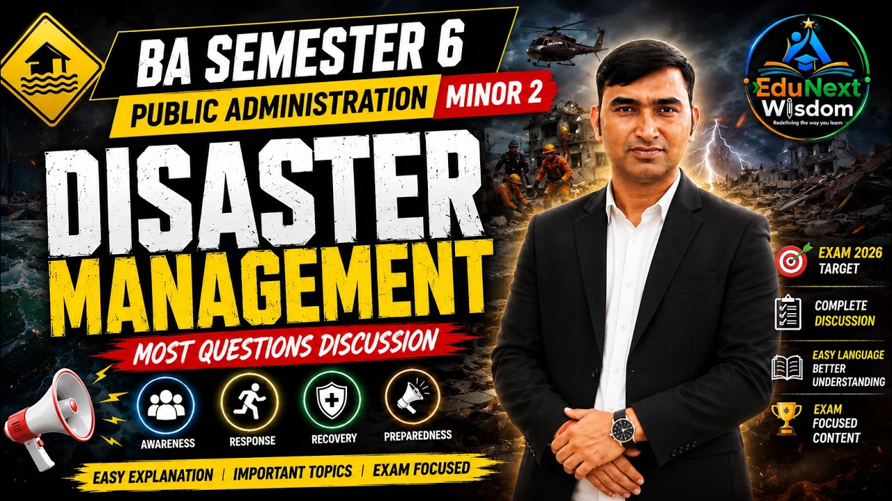 Disaster Management BA 6th Semester Public Administration | Important Questions Discussion | Exam...