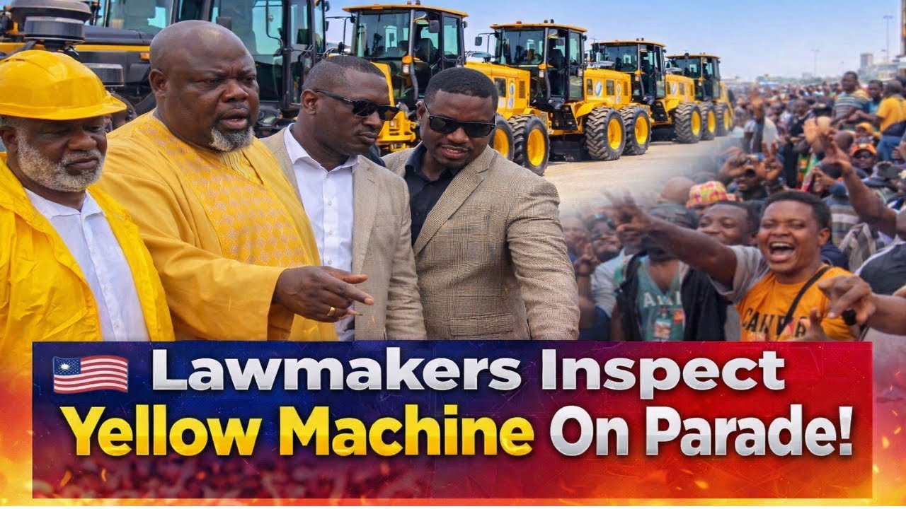 Lawmakers Inspect Yellow Machine On Parade! 