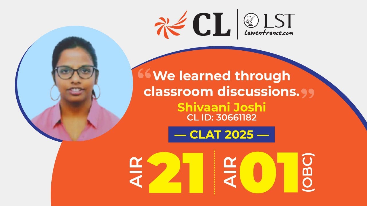 CLAT 2025 AIR 21 Shivaani Joshi | CLAT 2025 Topper Interview | CLAT 2025 Results