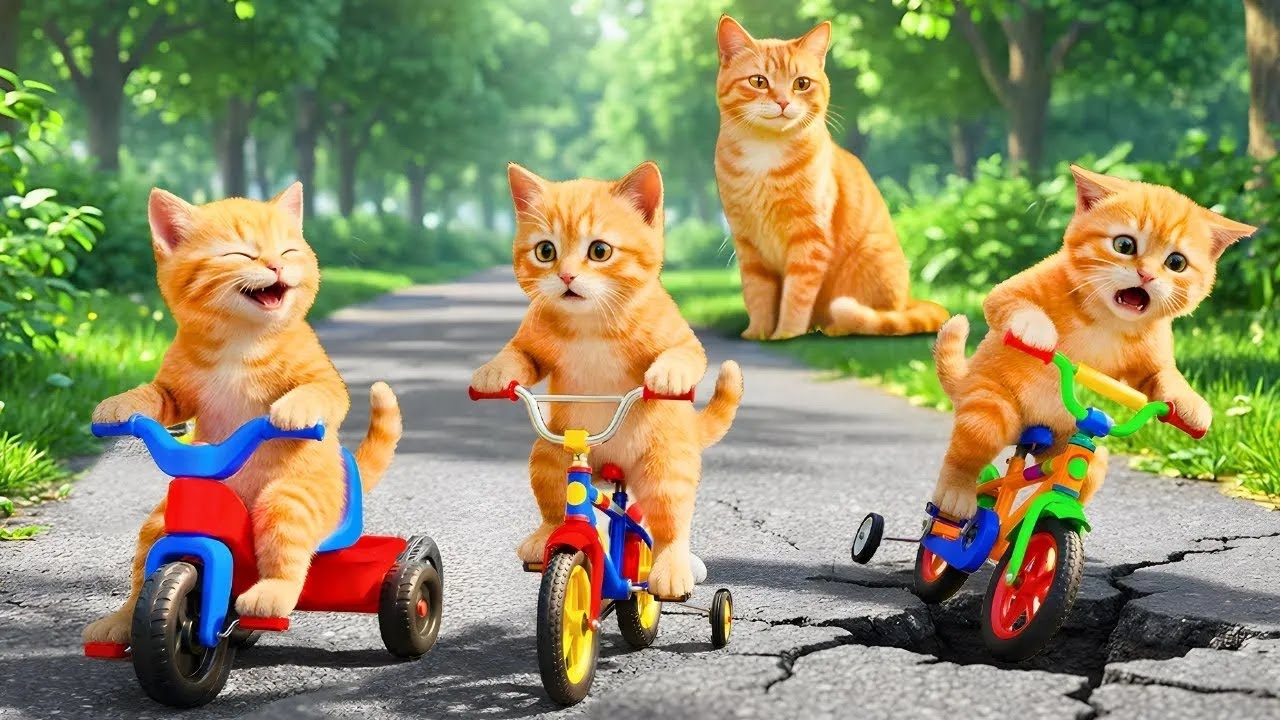 Mama Cat Trims Fur on the Farm and Makes Tiger Hat For Kittens At Home🐾🎩🐯