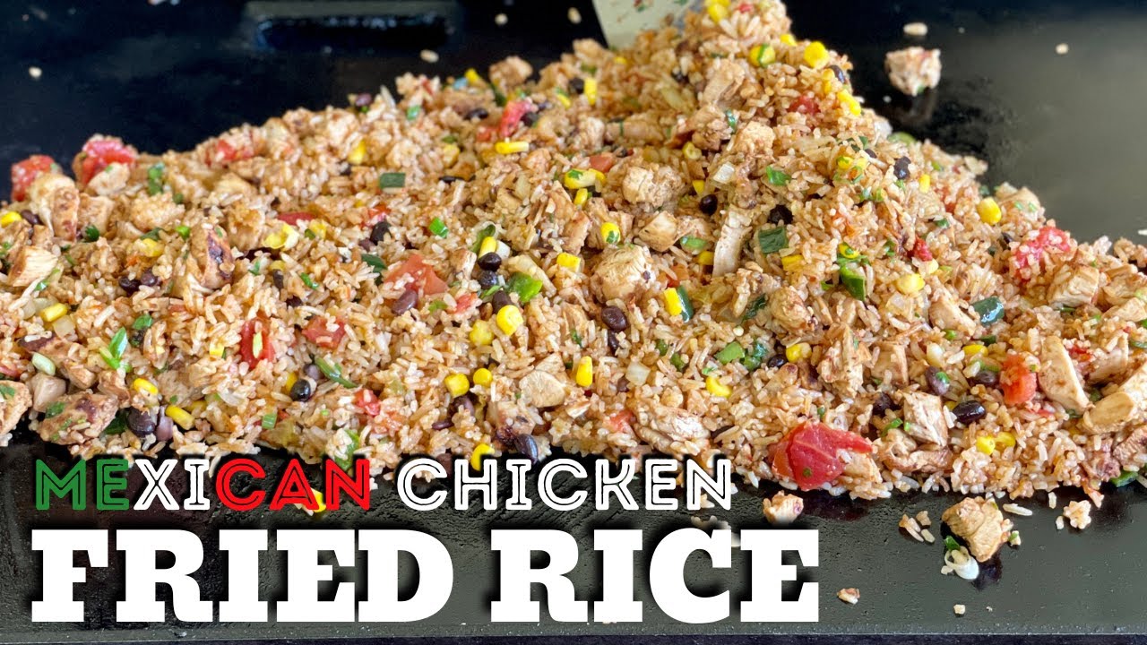 Mexican Fried Rice  with AWESOME Griddle Mexican Chicken from @MeatChurchBBQ