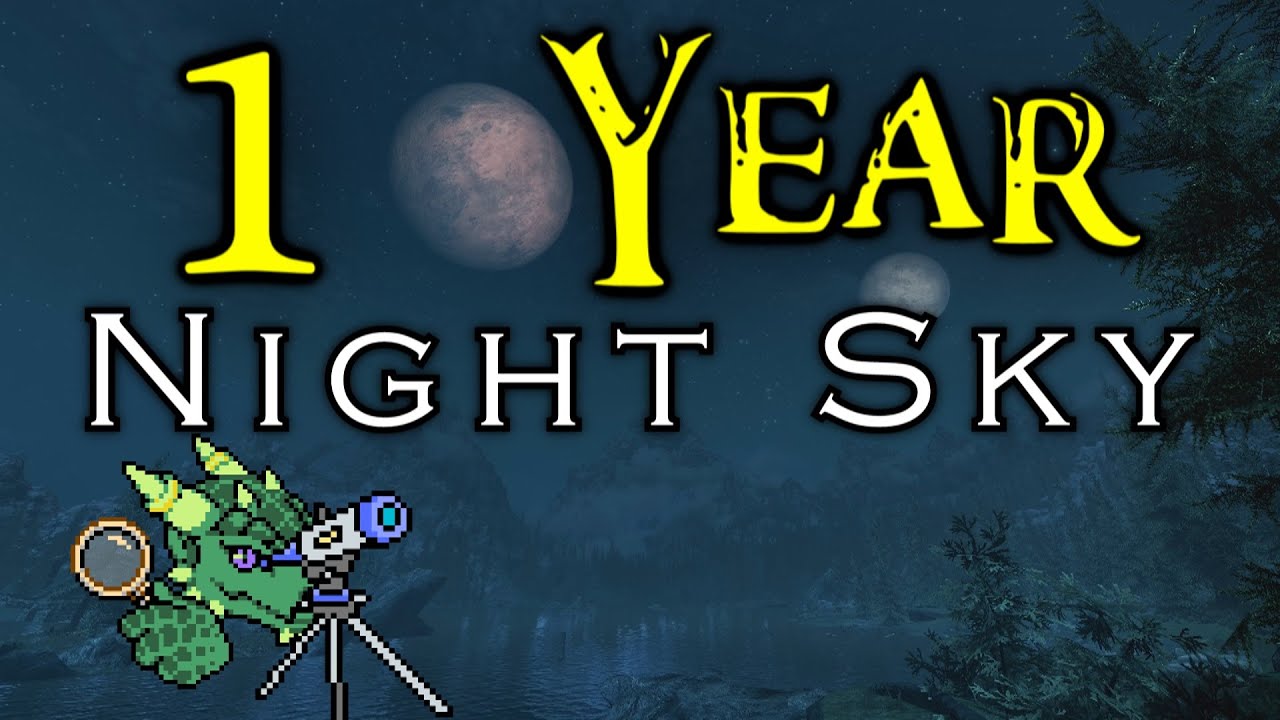 1 Year of Masser & Secunda in Skyrim [Timelapse + Annotations] [HD] [4K]
