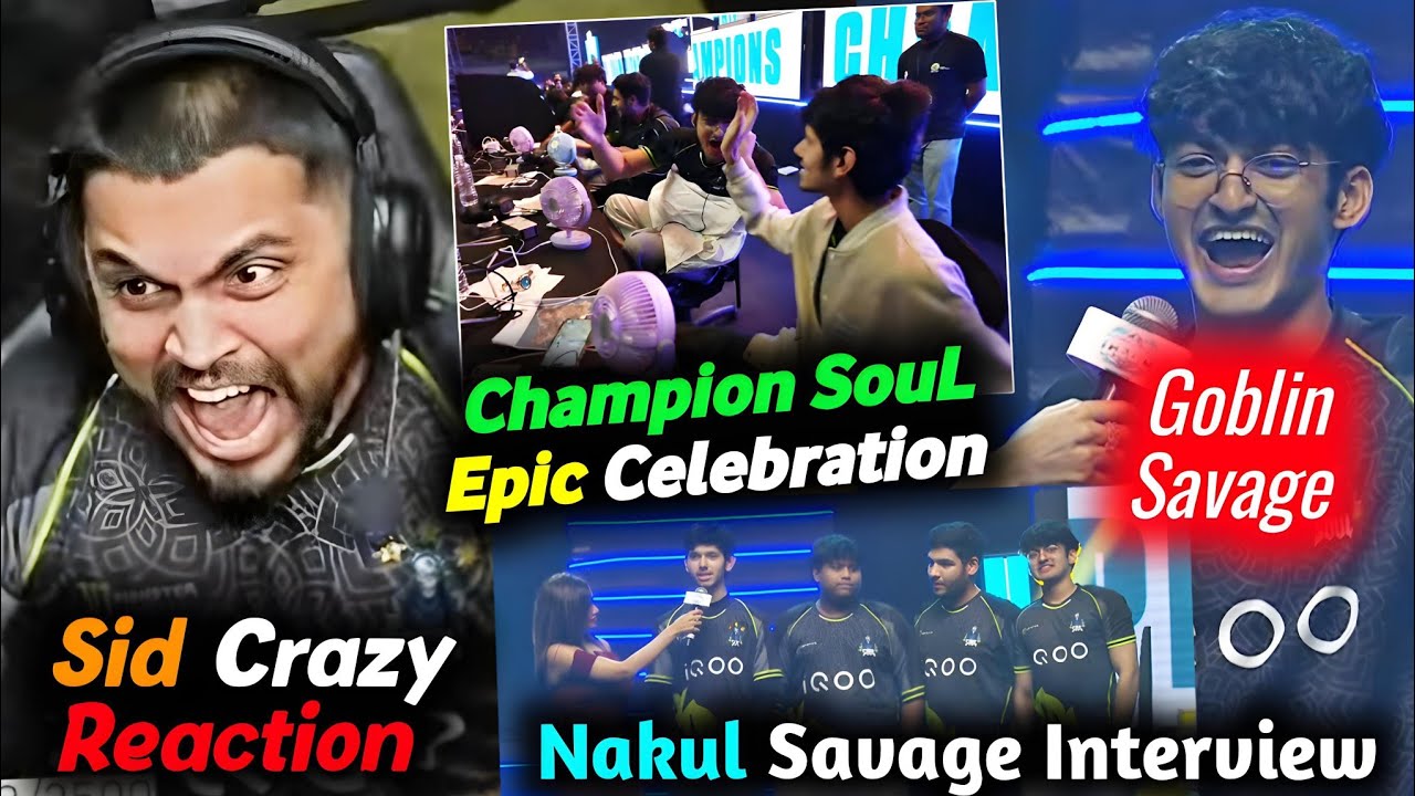 iQOO SouL CEGC Champion🏆 Sid Spike Crazy🔥 SouL Epic Interview & SouL Player Crazy Celebration🥰