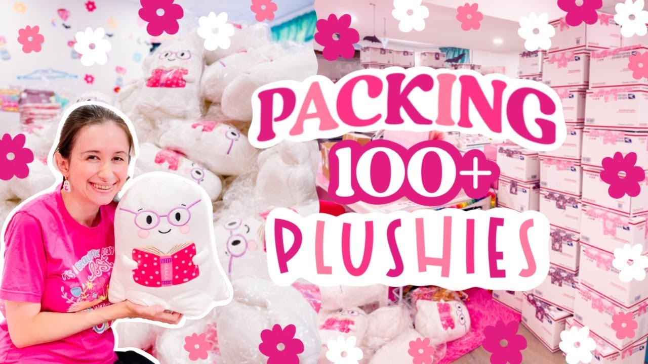Packing 100+ Halloween Plushie Preorders 👻 Boonard Has Taken Over! 🩷 SMALL BUSINESS STUDIO VLOG