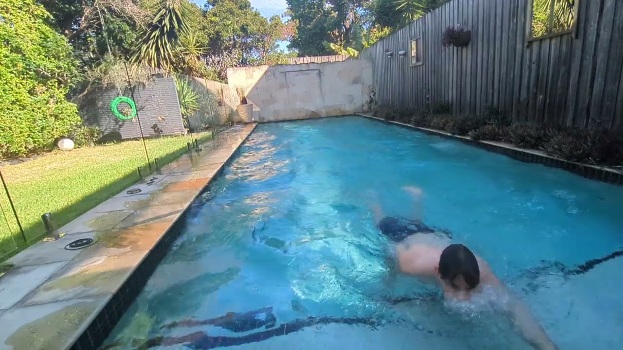 Day 1 Swimming my subscriber count in pool laps (12 subs)