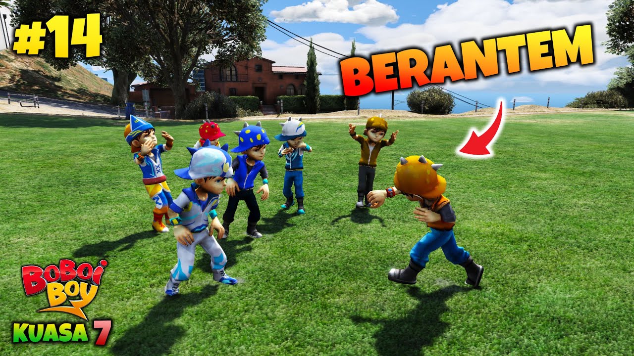 KELUARGA BOBOIBOY BERANTEM GARA GARA MOBIL BOBOIBOY AIR HILANG - GTA 5 MOD