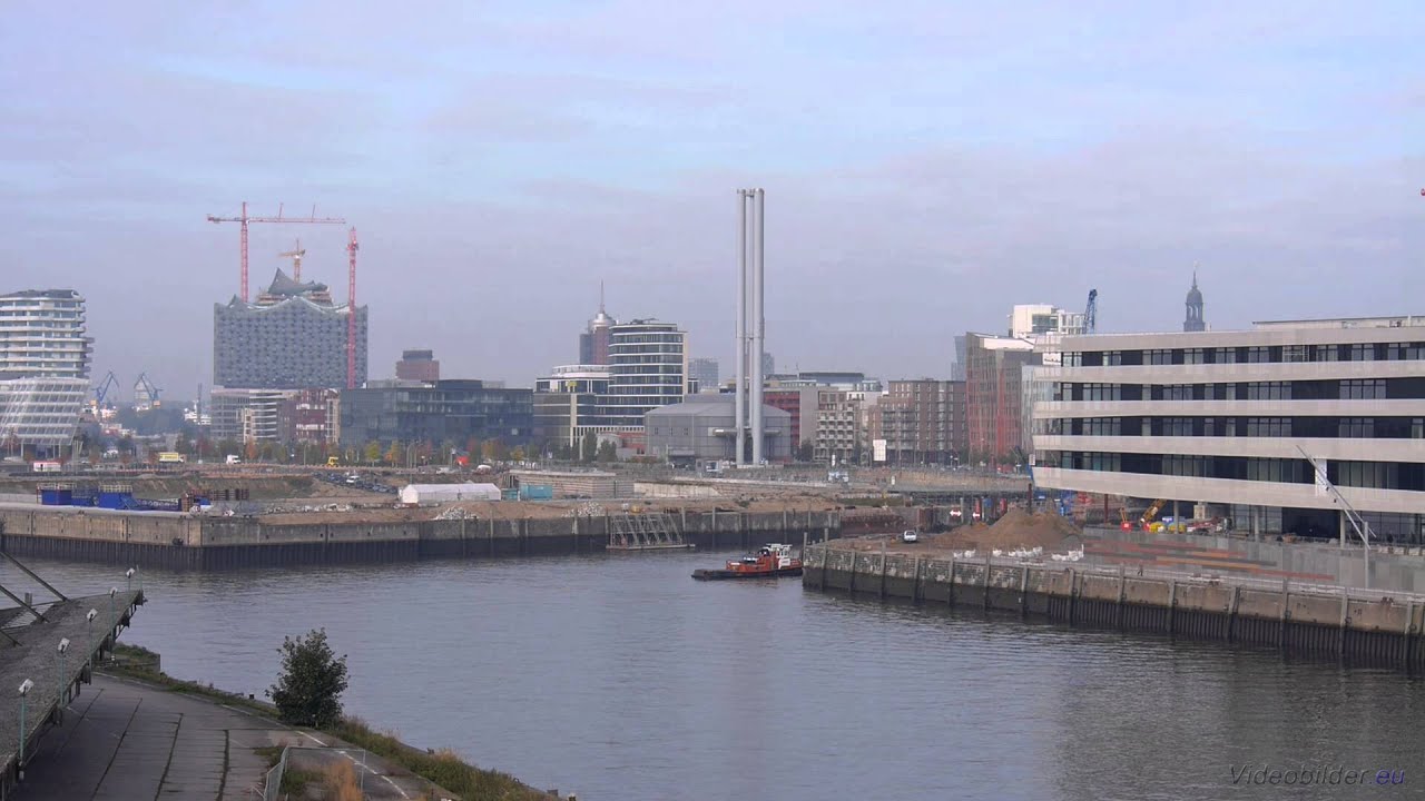 Hamburg, HafenCity, Viewpoint Baakenhafen, Blick auf die Hafencity, Full HD (1080p) Videobild