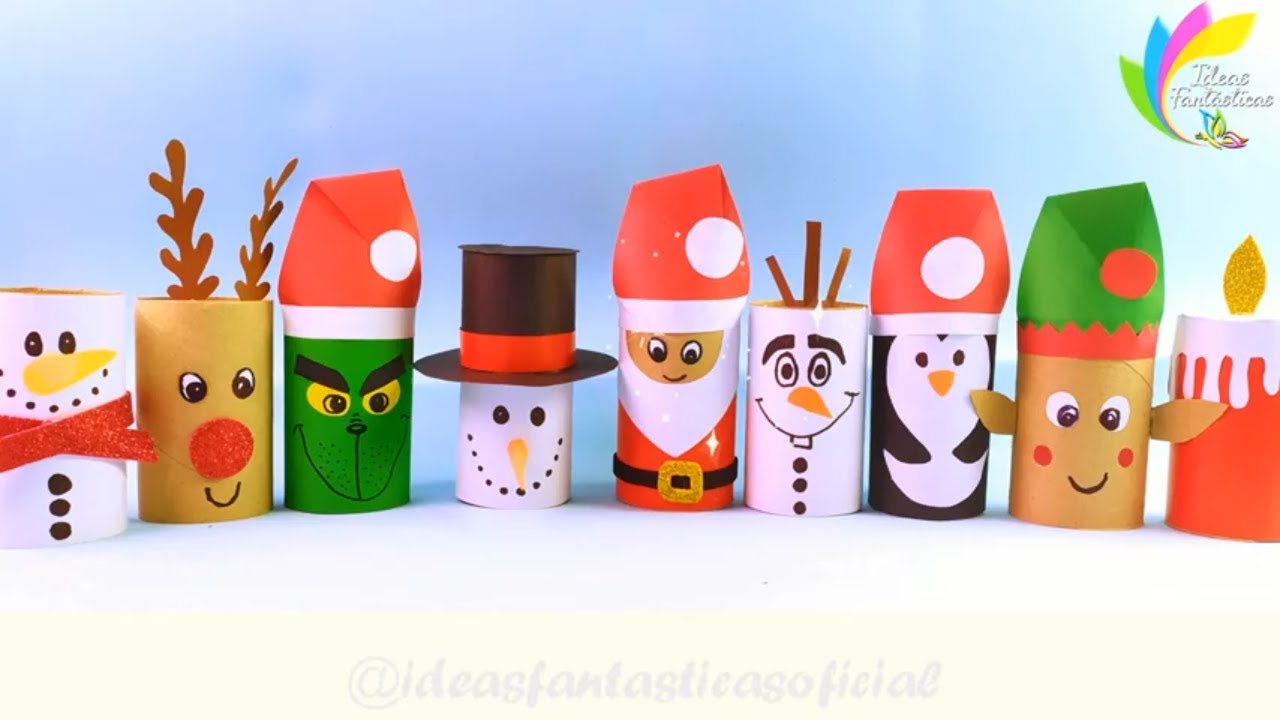 🎅12 ADORNOS NAVIDE&Ntilde;OS CON TUBOS DE PAPEL HIGI&Eacute;NICO MUY F&Aacute;CIL - 🎄MANUALIDADES NAVIDE&Ntilde;AS 2020