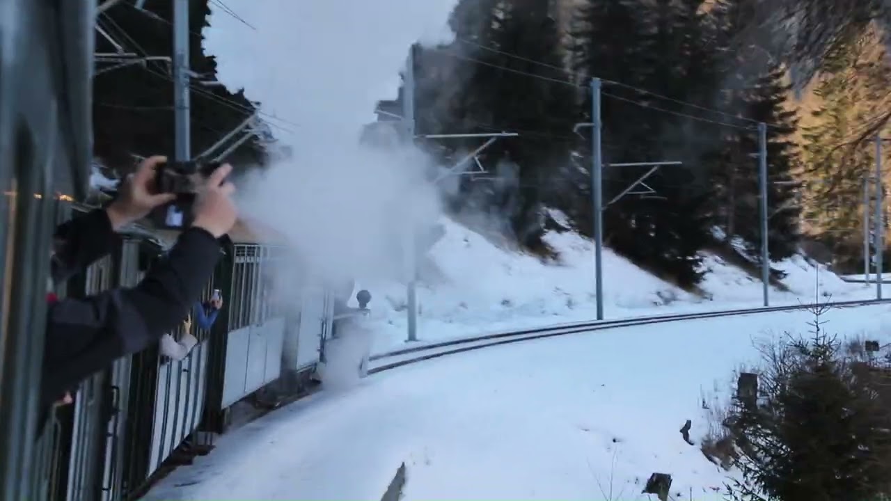 04.01.2026, Filmzusammenschnitte, RhB Dampfzug, Zernez bis Samedan