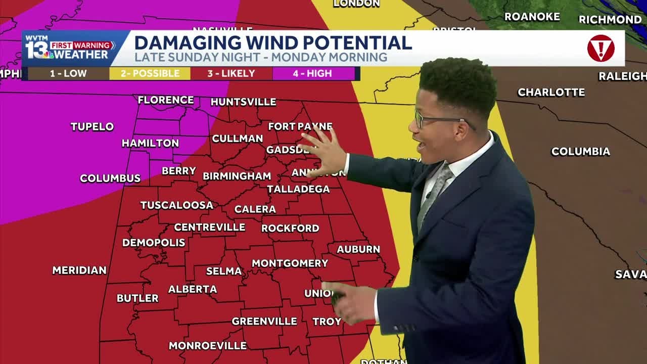 Severe Weather Alabama Forecast: Tornado risk Sunday followed by snow flurries and a Freeze Warning