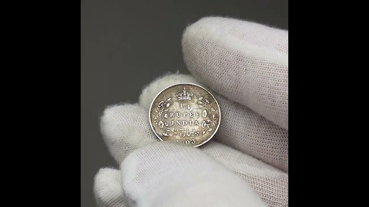 1903 ¼ Rupee British India Coin Edward VII Silver Calcutta Mint 