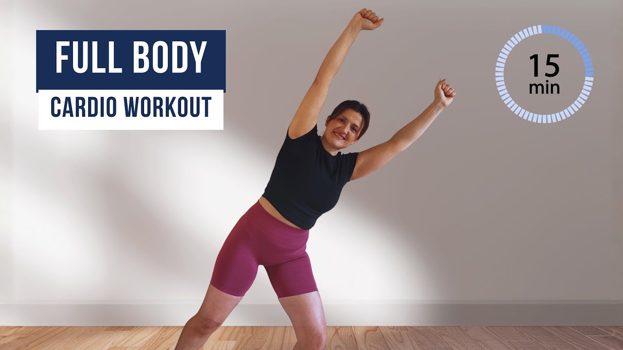 15 MINUTE CARDIO WORKOUT AT HOME | Burn Body Fat with Full Body Exercises - No Equipment