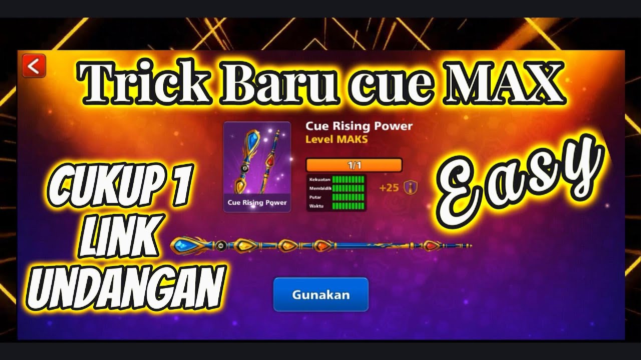 Cara mendapatkan cue MAX Gratis 8 ball pool dengan mudah