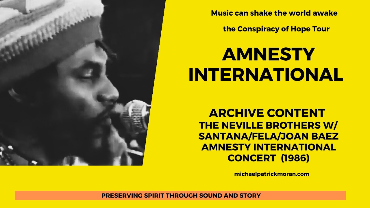 The Neville Brothers Live with Carlos Santana, Fela, and Joan Baez at Amnesty International 1986