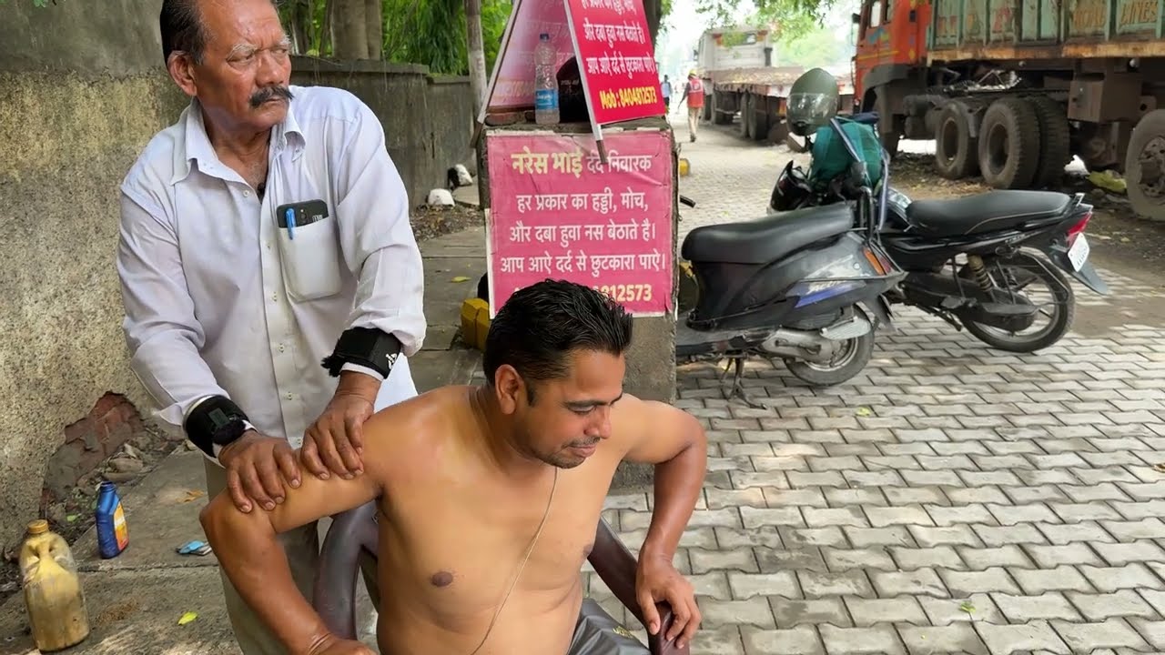 Asmr Instant Pain Relief Back Massage Therapy by Indian barber Narsa baba (Painkiller baba)